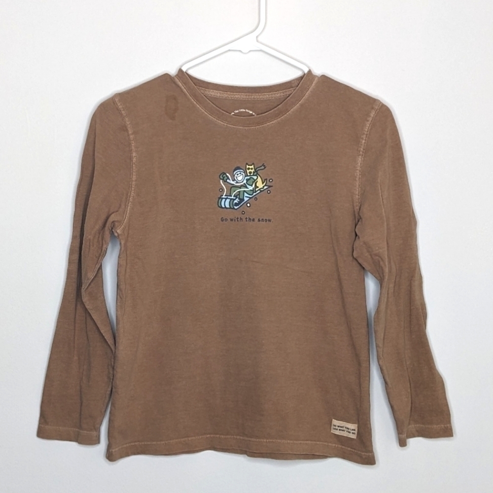 Life is Good Go With the Snow Sled Shirt L 10